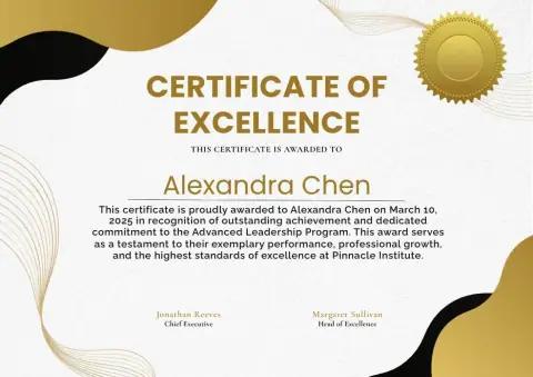 White and Gold Modern Awards Certificate certificate template