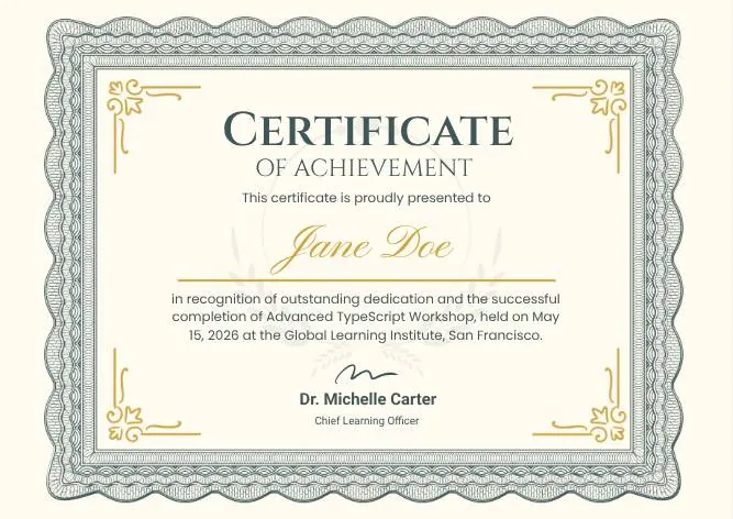 Beige Classic Certificate of Achievement